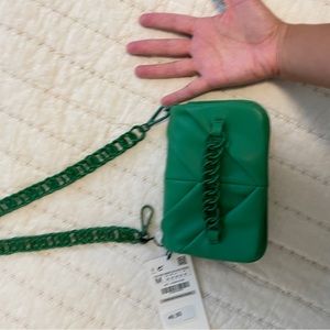 Zara green handbag